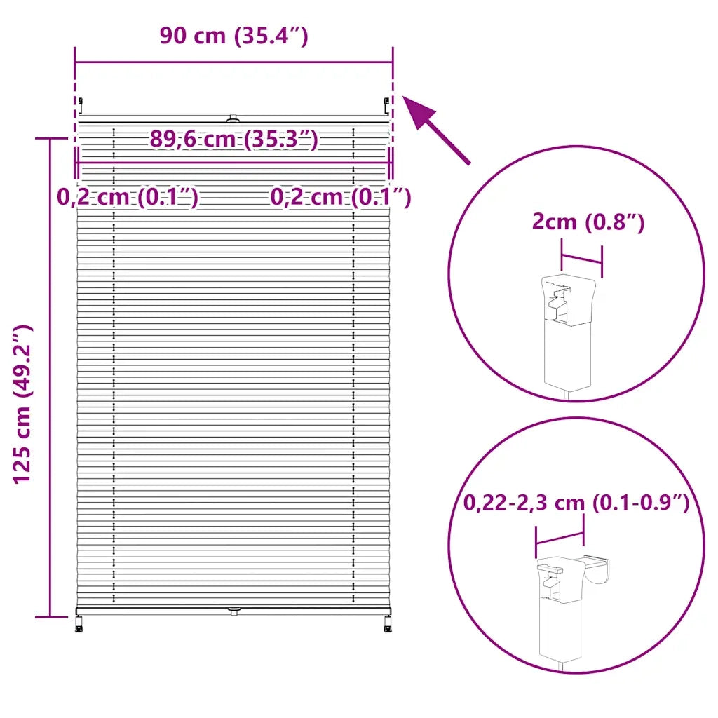 Tenda Plissettata | Tenda pliss¨¨ 90x125cm bianca