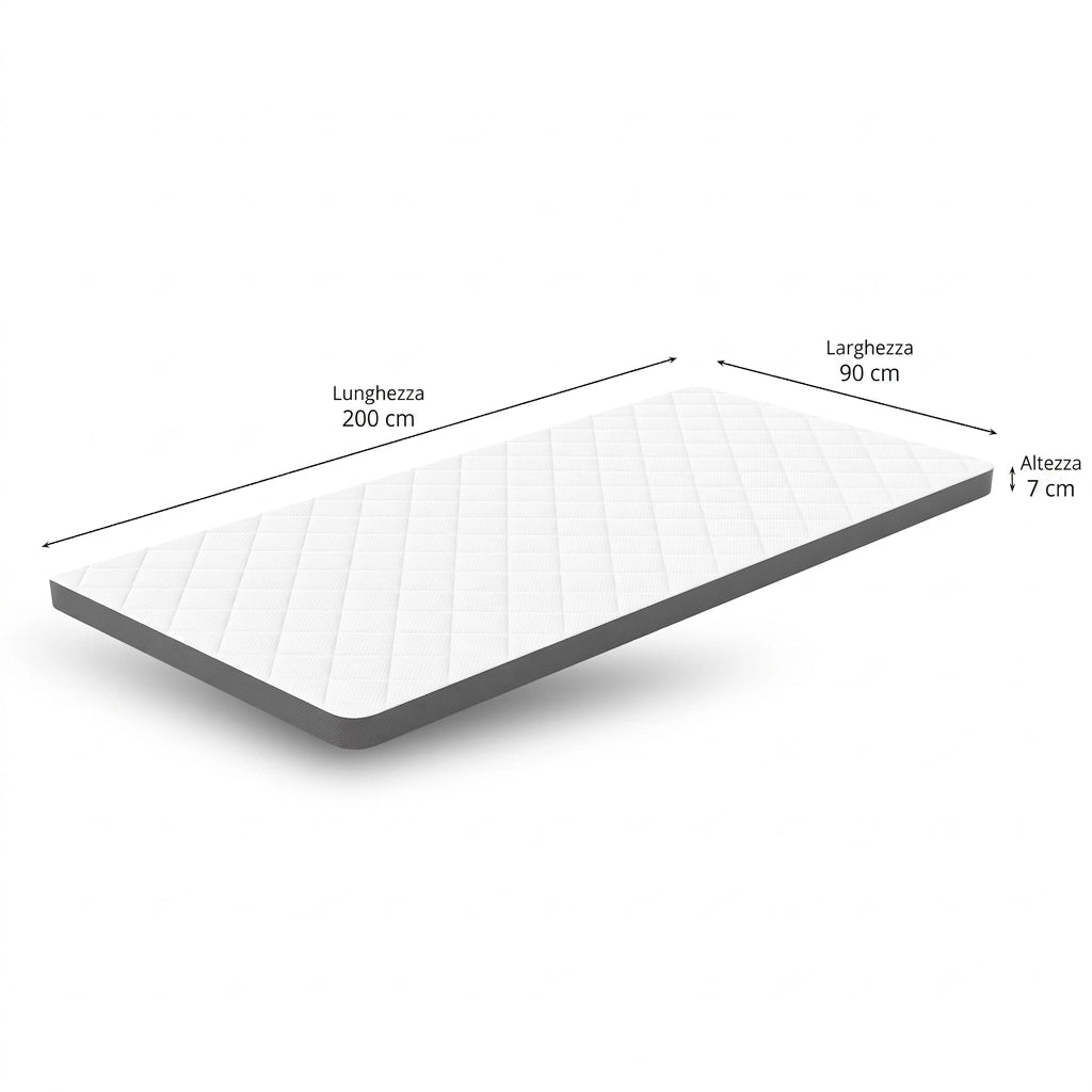 Materasso singolo 90x200 in schiuma 7 zone H3 medio rigido Bianco e Grigio