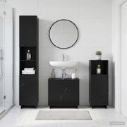 Set mobili da bagno 2 pz Nero Legno ingegnerizzato 3433101