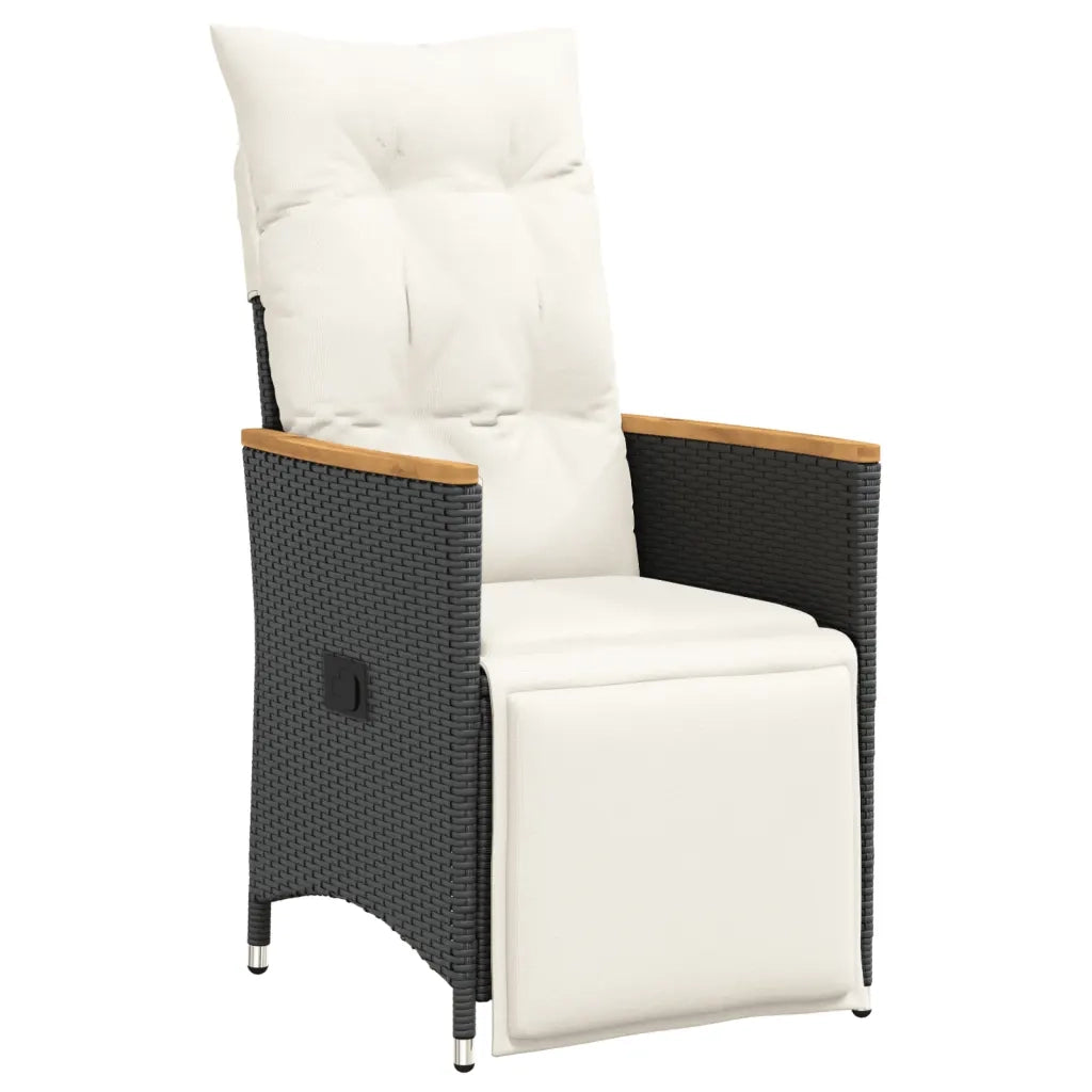 Set da Bistrò da Giardino 11 pz con Cuscini Nero in Polyrattan 3277268