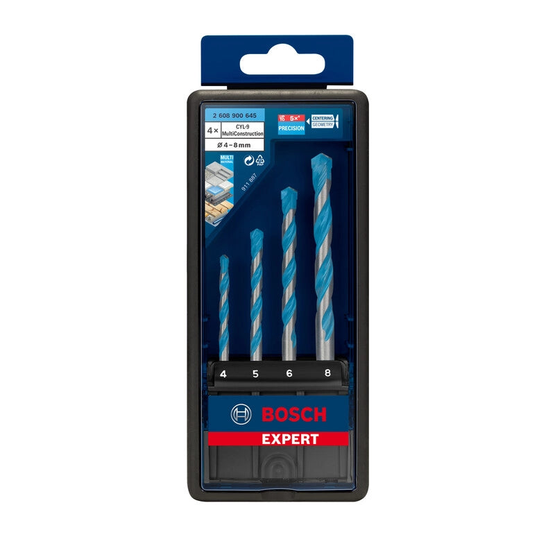 BOSCH-A SET 4 PUNTE MULTICONSTRUCTION CYL-9