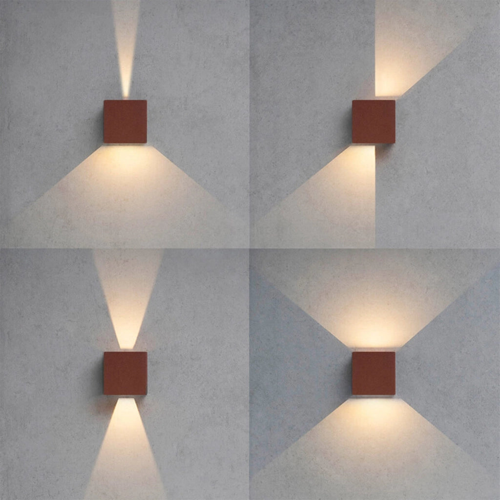 Applique led da parete a doppio fascio colore antracite mod. Marbella squared