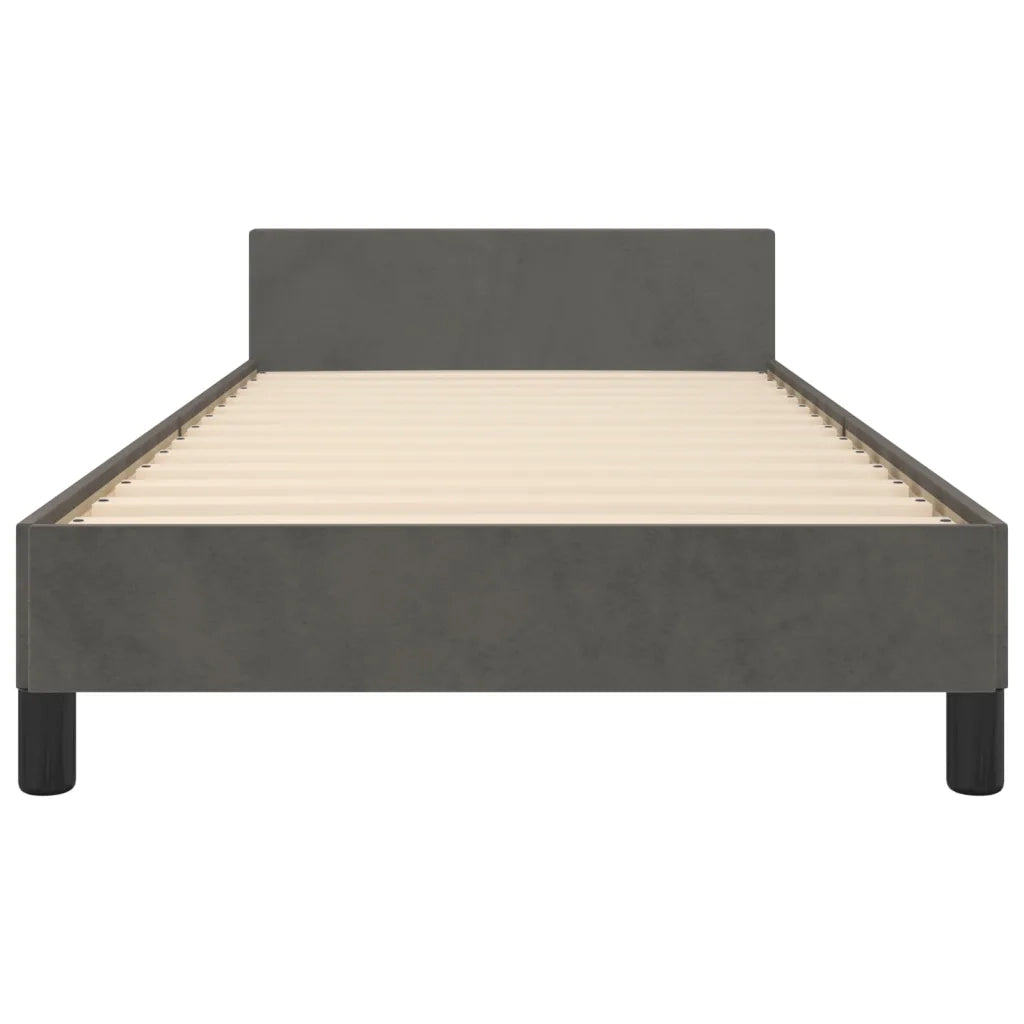 Giroletto senza Materasso Grigio Scuro 90x200 cm Velluto