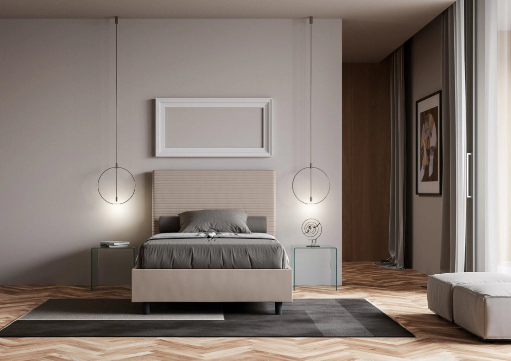 Letto Matrimoniale Large 170x200 cm con Rete Focus Tortora
