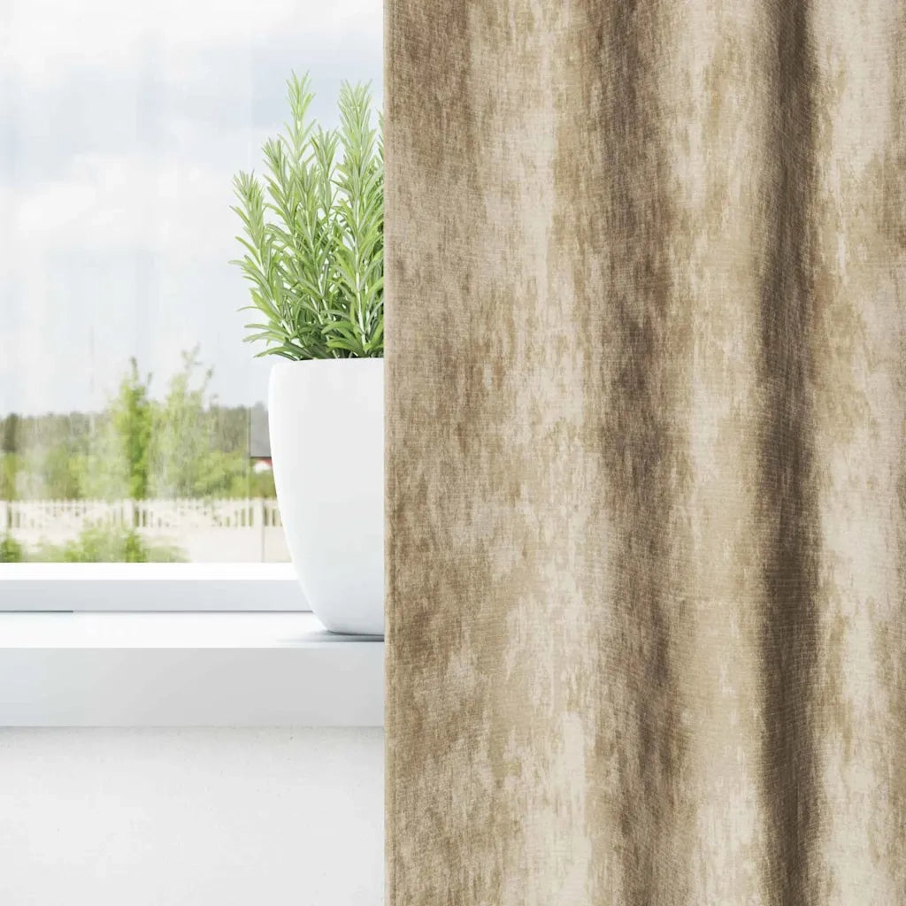 Tende in Velluto con tende 2 pcs Crema 175 x 140 cm Velluto 4107734