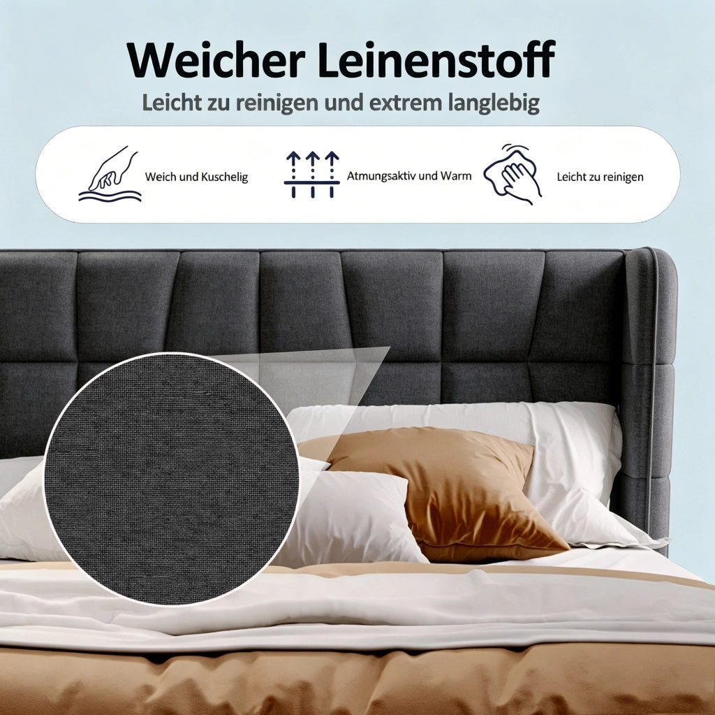 Letto matrimoniale contenitore 180x200 cm grigio