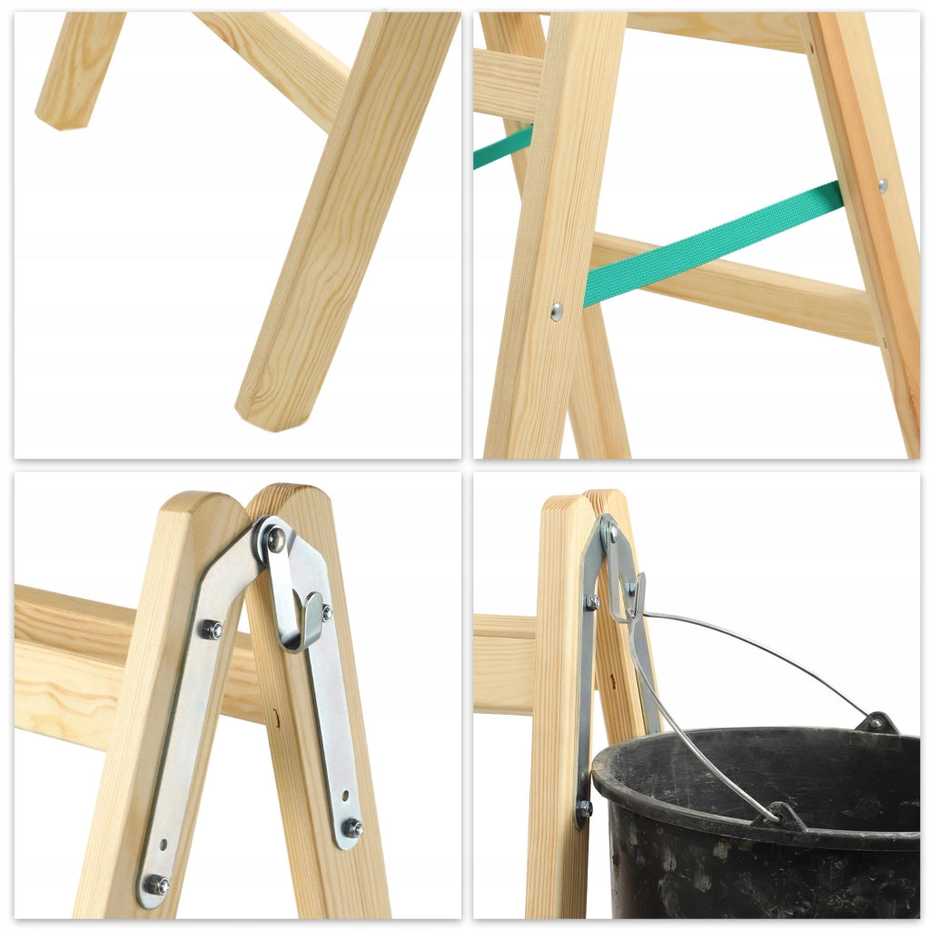 Scala da pittura in legno KADAX, 2x5 pioli, stabile, a doppia faccia, portata 150 kg