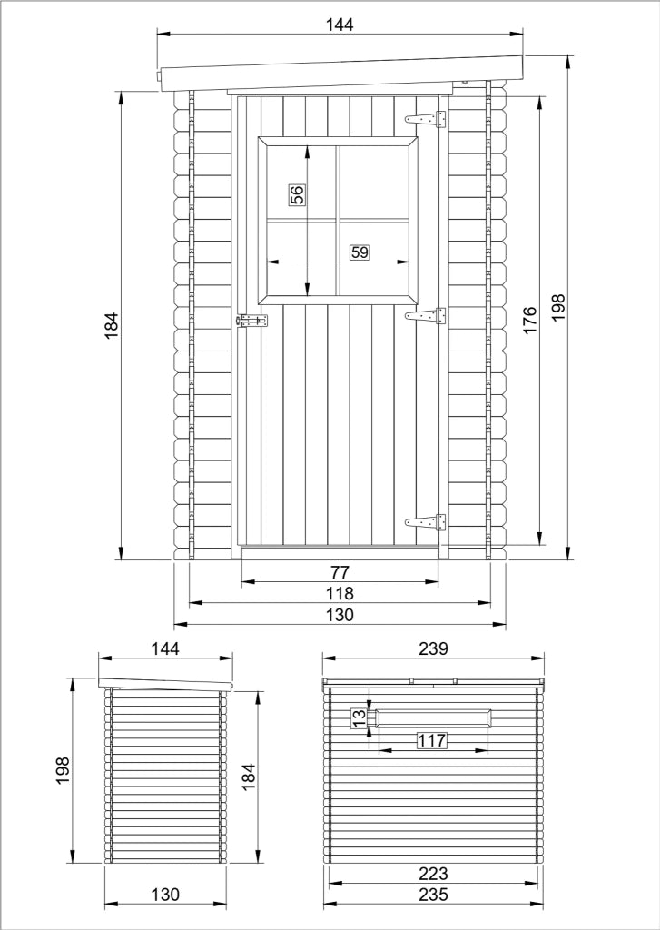 Casetta da Giardino in Legno - A198x144x239cm/2.36m2 - TIMBELA M306