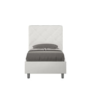 Letto Singolo 100x210 cm con Rete e Contenitore Priya Bianco