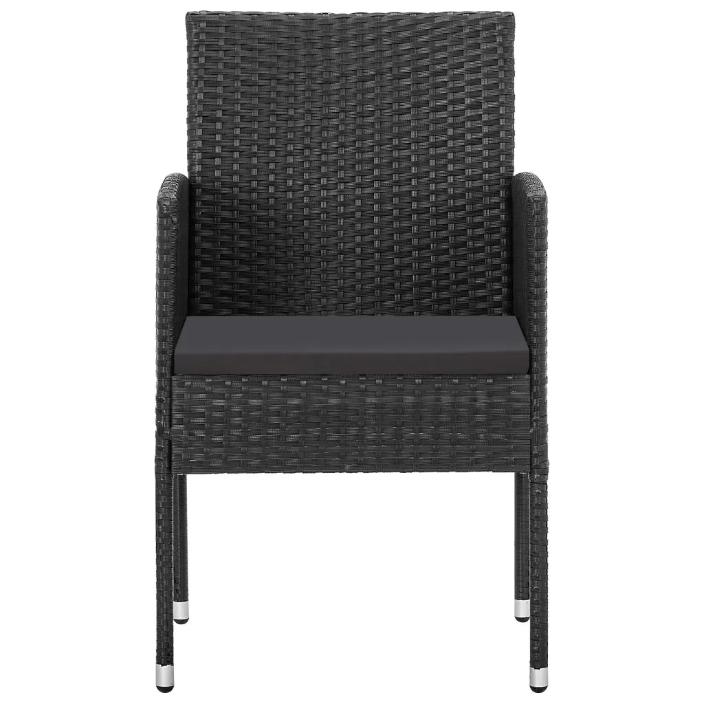 Set da Pranzo da Giardino 5 pz in Polyrattan Nero 3059417
