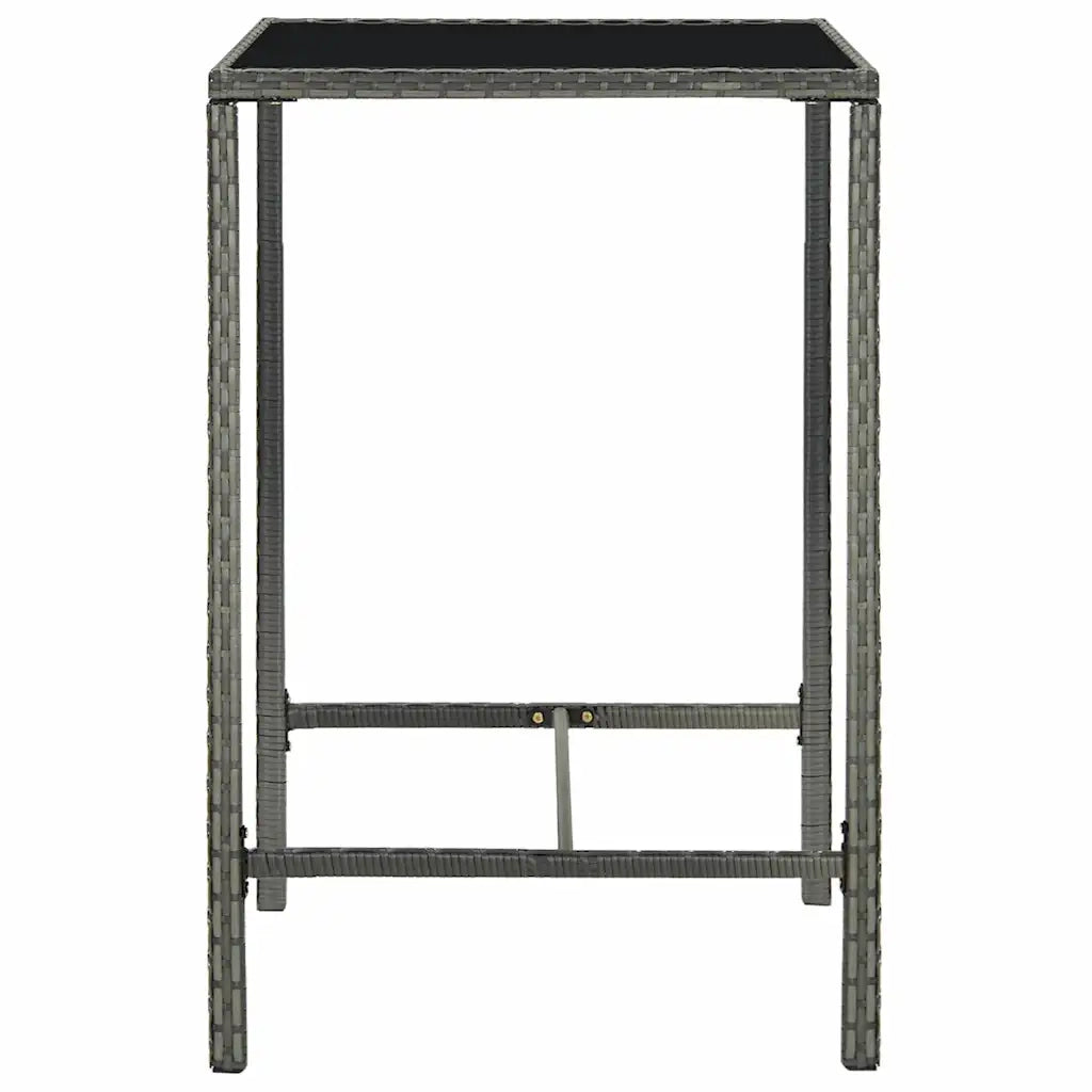 Set da Bar da Giardino 5 pz con Cuscini in Polyrattan Grigio 3064831