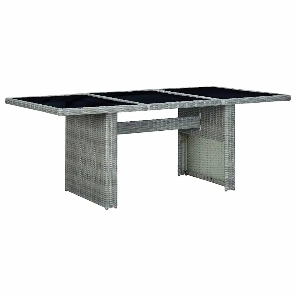 Set Pranzo da Giardino 7pz con Cuscini Polyrattan Grigio Chiaro 3060171