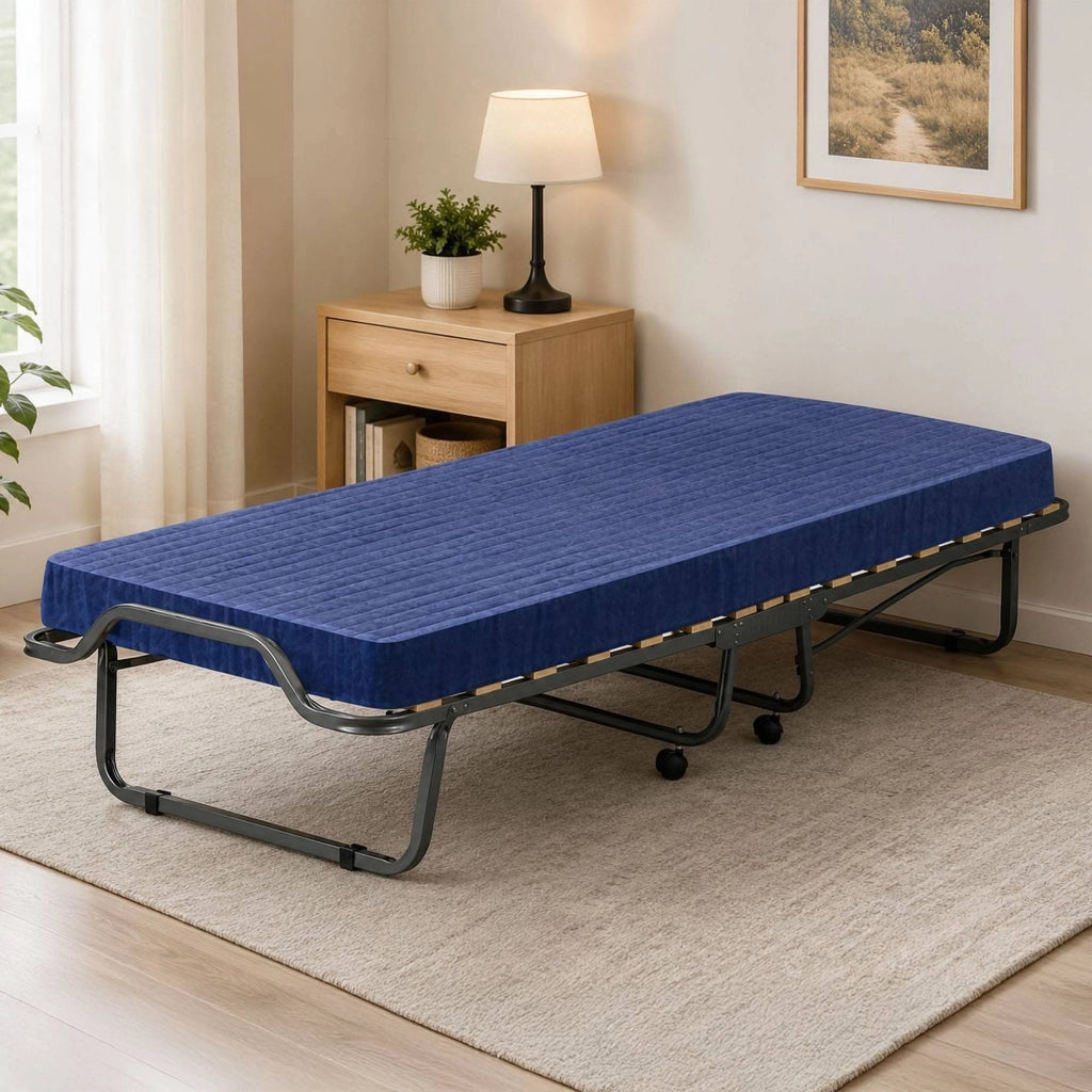 Letto pieghevole Nemesi, Brandina singola ortepedico e pieghevole, 100% Made in Italy, con materasso da 80x190 cm incluso