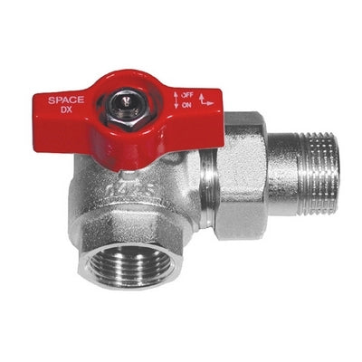 VALVOLA A SFERA SQUADRA PER COLLETTORI MANIGLIA ROSSA- 3/4 sx  DN 20  PN 40- EFFEB- pezzi 1