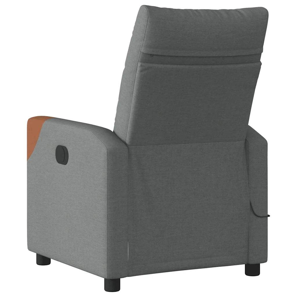 Poltrona reclinabile massaggiante in tessuto grigio scuro 4104818