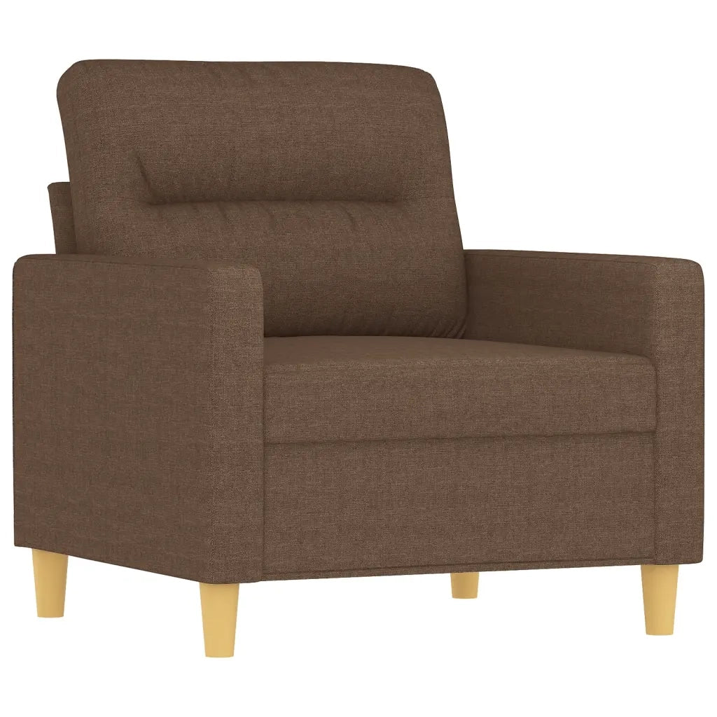 Set di Divani 4 pz con Cuscini Marrone in Tessuto