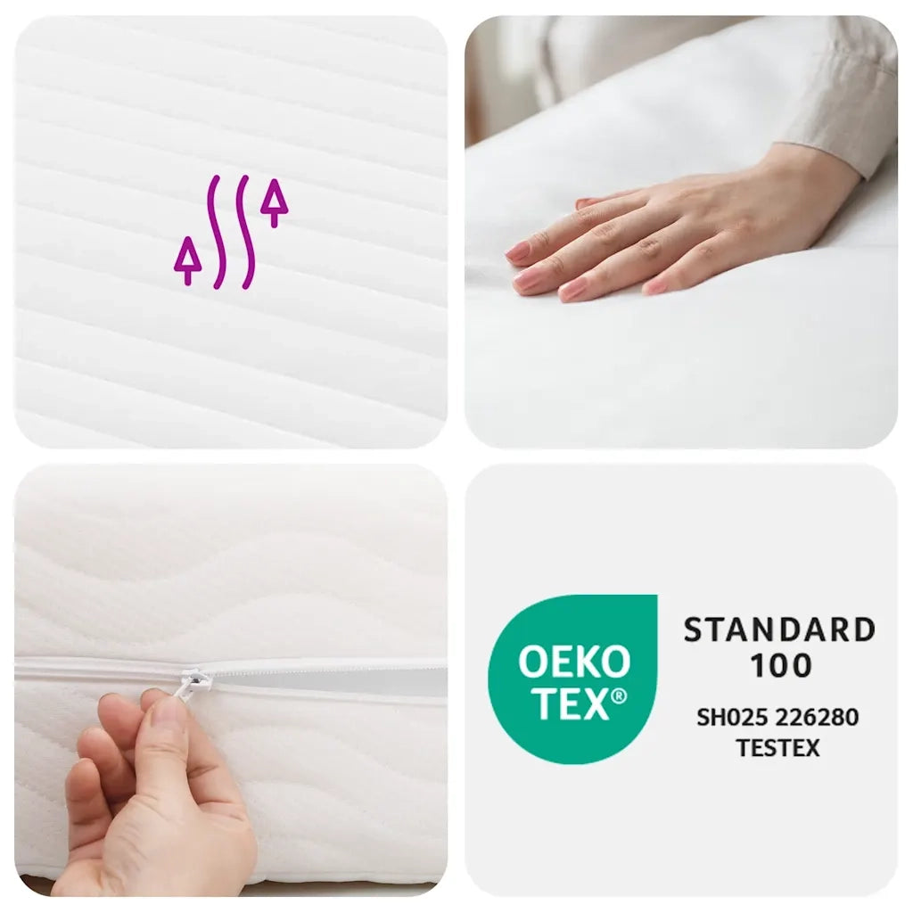 Materasso in Schiuma-Materasso per Letto Bianco 100x220cm Durezza H2 H3
