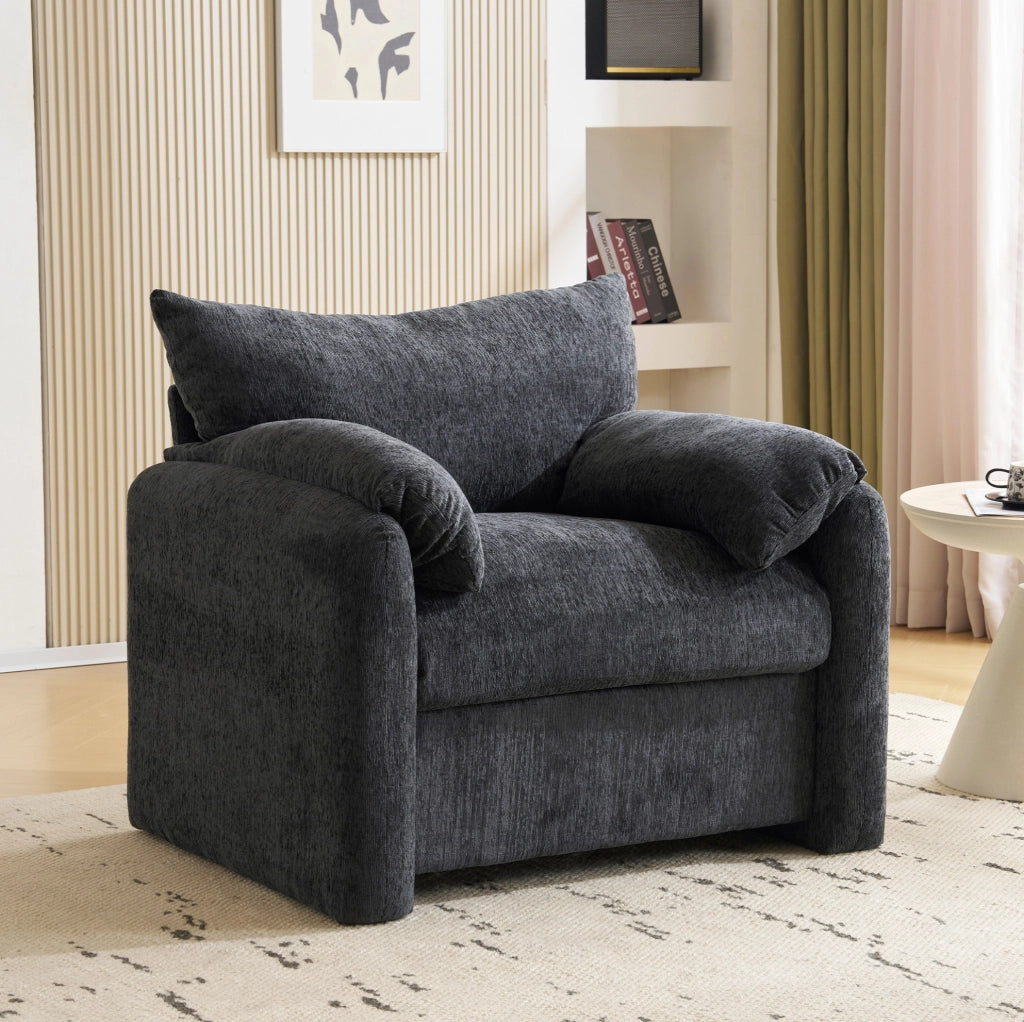 POLTRONA in ciniglia 96x82x84 cm grigio