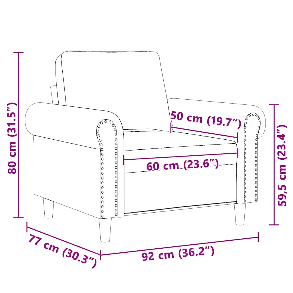 Poltrona Rosa 60 cm Velluto 359512