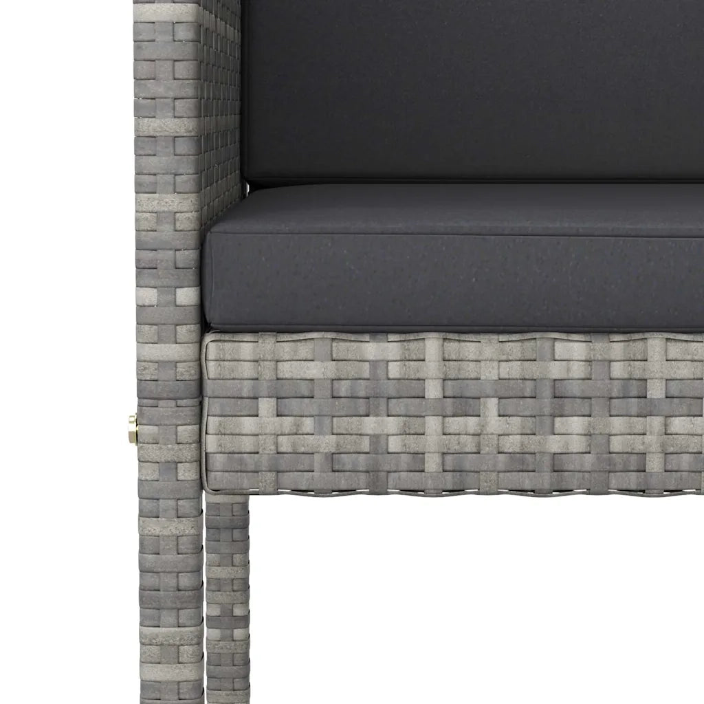Set da Bar da Giardino 5 pz con Cuscini in Polyrattan Grigio 3094794
