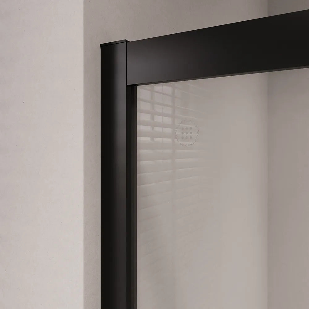 Box doccia 70x120 cm angolare doppio scorrevole profili neri vetro trasparente h190 | Java