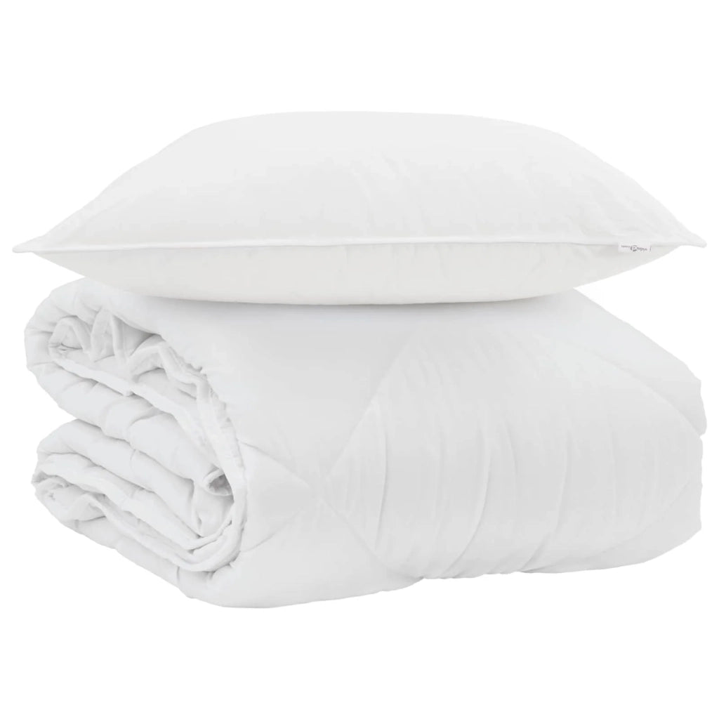 Duvet Estivo con cuscino 2 pcs Bianco Microfibra 3376429