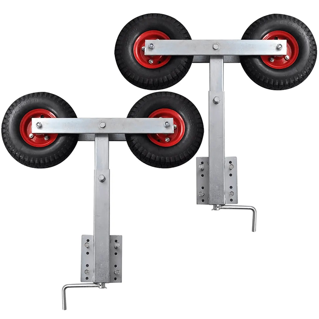 Set 2 Supporti Prua a Doppia Ruota per Rimorchio Barca 59-84 cm 141551