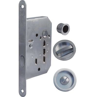 SERRATURA PORTA SCORREVOLE BON BONAITI  NICCHIE TONDE E.MM 50 B.TONDO CROMO SATINATO