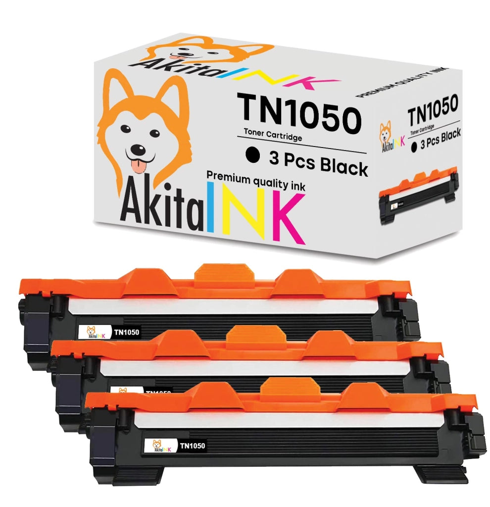3 Toner Brother TN1050 Compatibili AkitaINK Nero