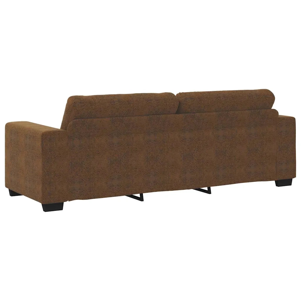 Divano 3-Persone Marrone 220 cm Pelle Scamosciata Sintetica 4105144