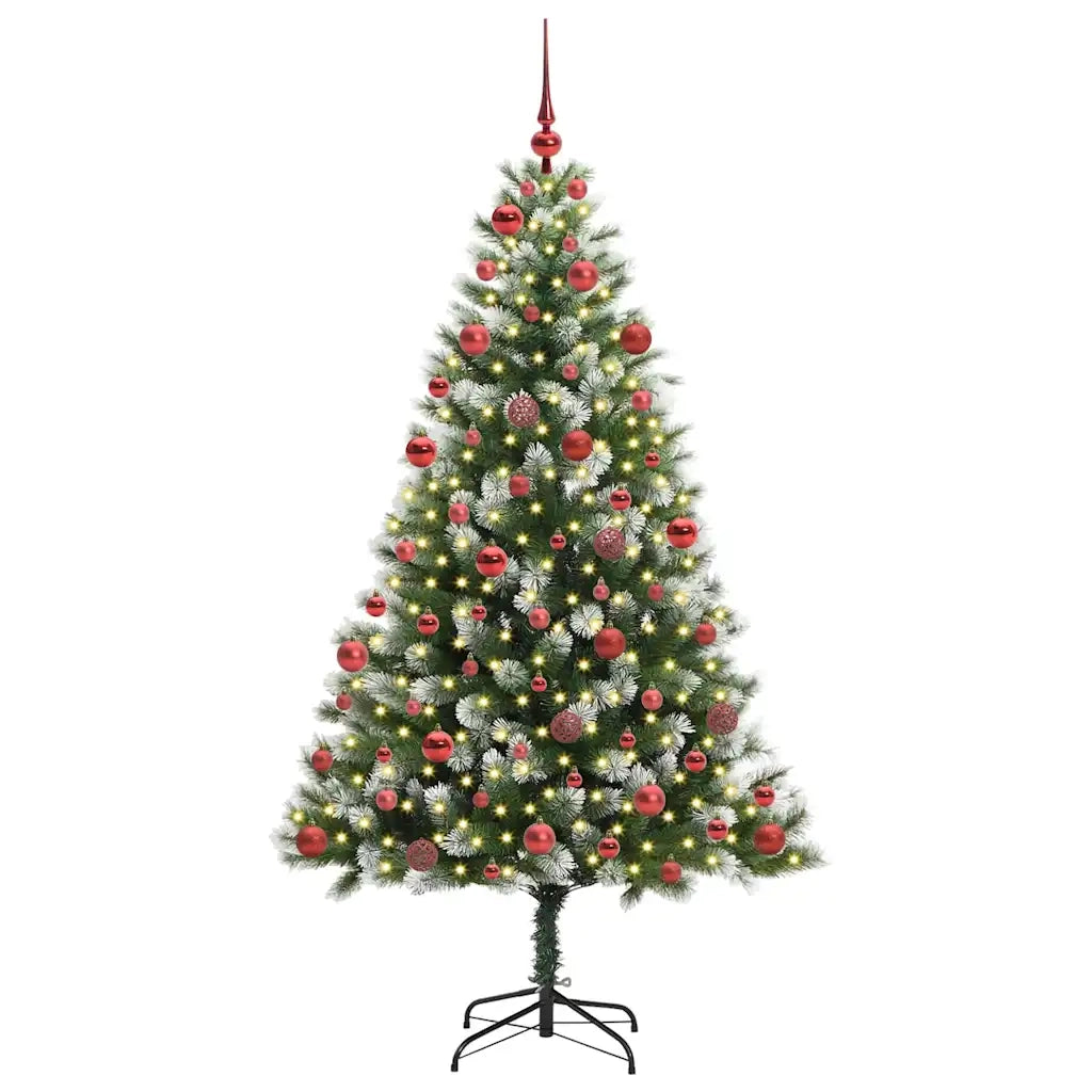 Albero di Natale artificiale a cerniera con neve fioccata