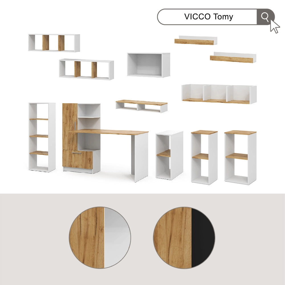 Vicco Scrivania con ripiani Sonoma/Bianco 150 x 59.3 cm