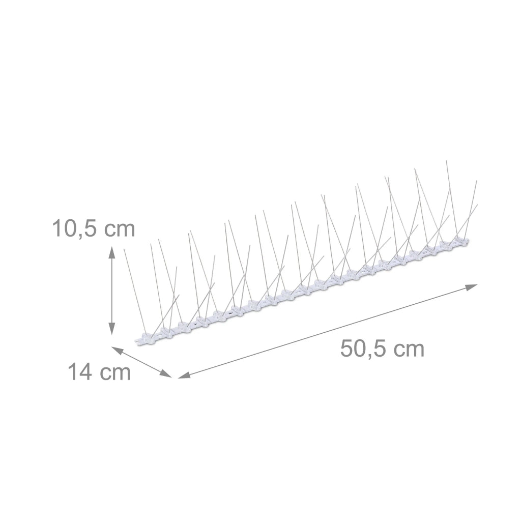 Set di 10 spuntoni anti uccelli per balcone giardino allontanano i piccioni 40 punte in acciaio inox argento 13_0016535