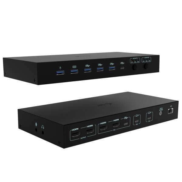 I-TEC DOCKING STATION USB-C KVM PER 3 HOSTS, DUAL DISPLAY, POWER DELIVERY 1X 92W/2X 65W