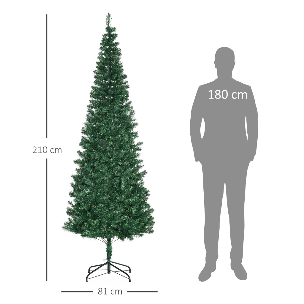 Albero di Natale Artificiale 210 cm 631 Rami Folti Verde