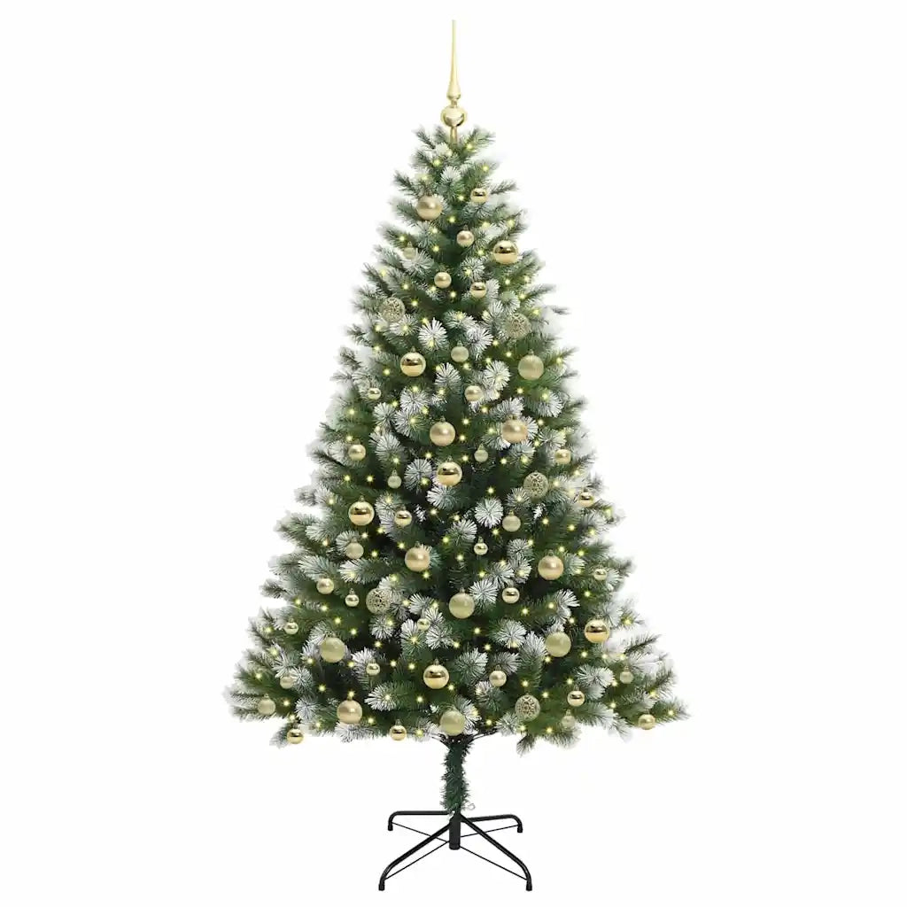 Albero di Natale artificiale a cerniera con neve fioccata