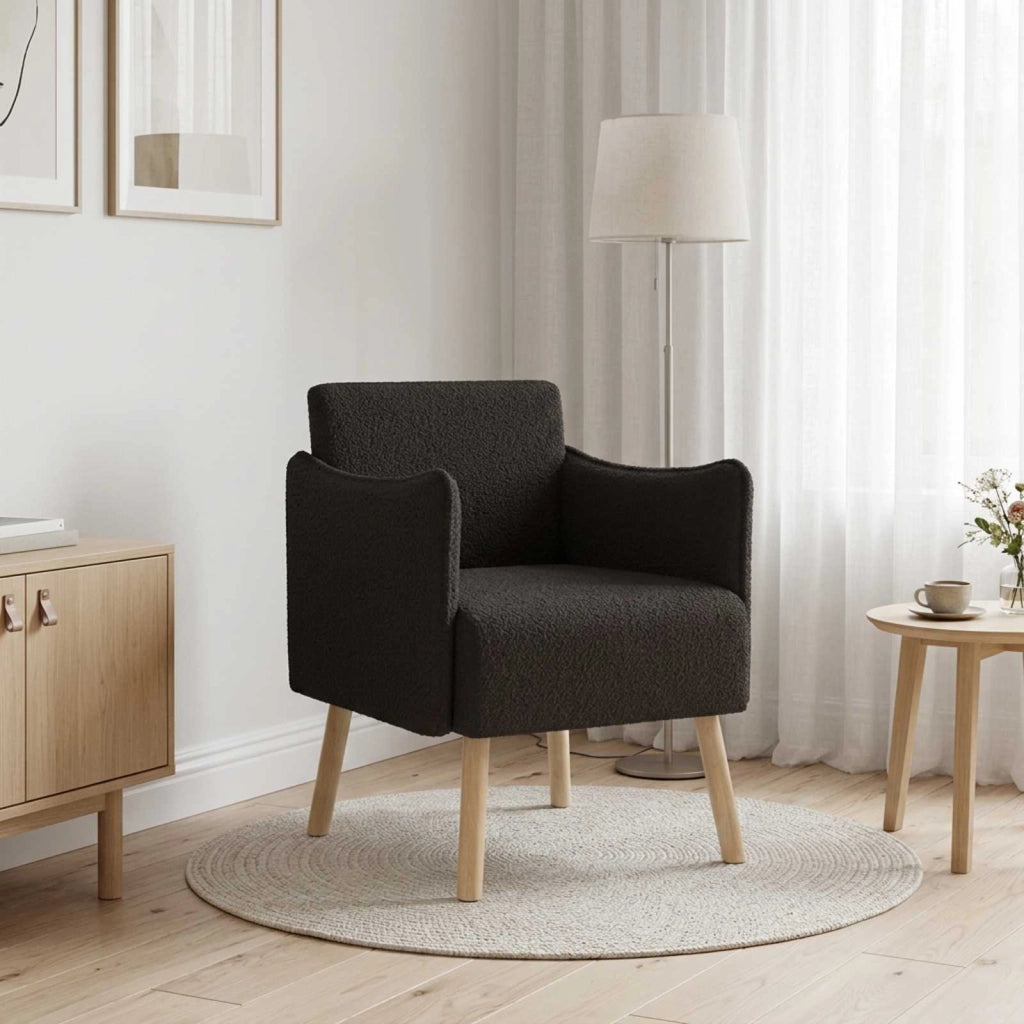 Sedia d'accento Nero Bouclé 42044827