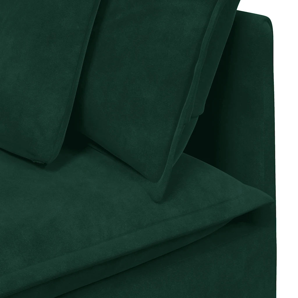 Modulo Angolare Divano Modulare con Cuscini Verde Scuro 100 cm 4104461