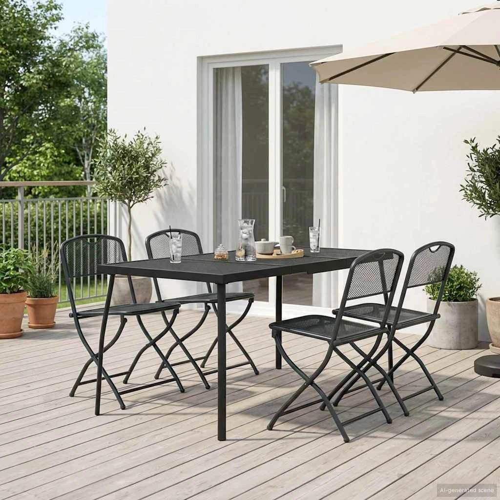 Set di Mobili da Esterno 5 pz Antracite Ferro e Acciaio 3422897