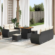 Set Divano da Giardino 8 pcs Nero polyrattan 3361815