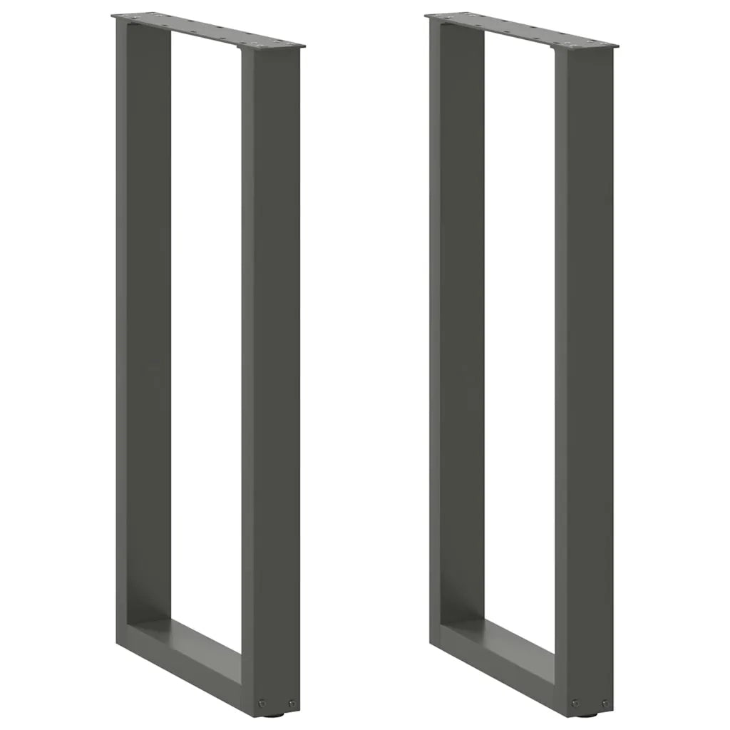 Gambe per tavolo da bar forma U 2 pz Antracite 40x(100-101) cm 4013230