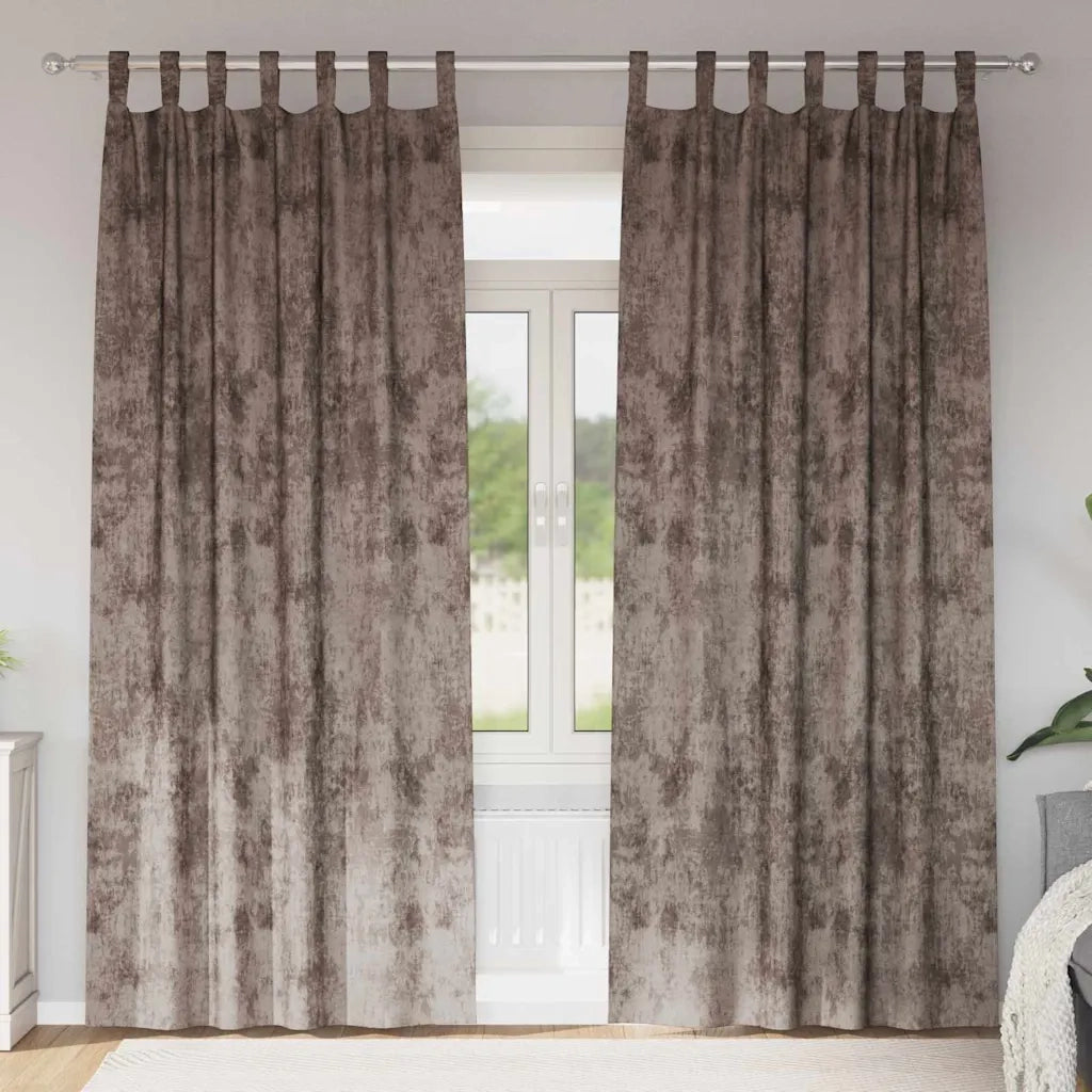 Tende in Velluto 2 pcs Cappuccino 225 x 140 cm Velluto 4107740