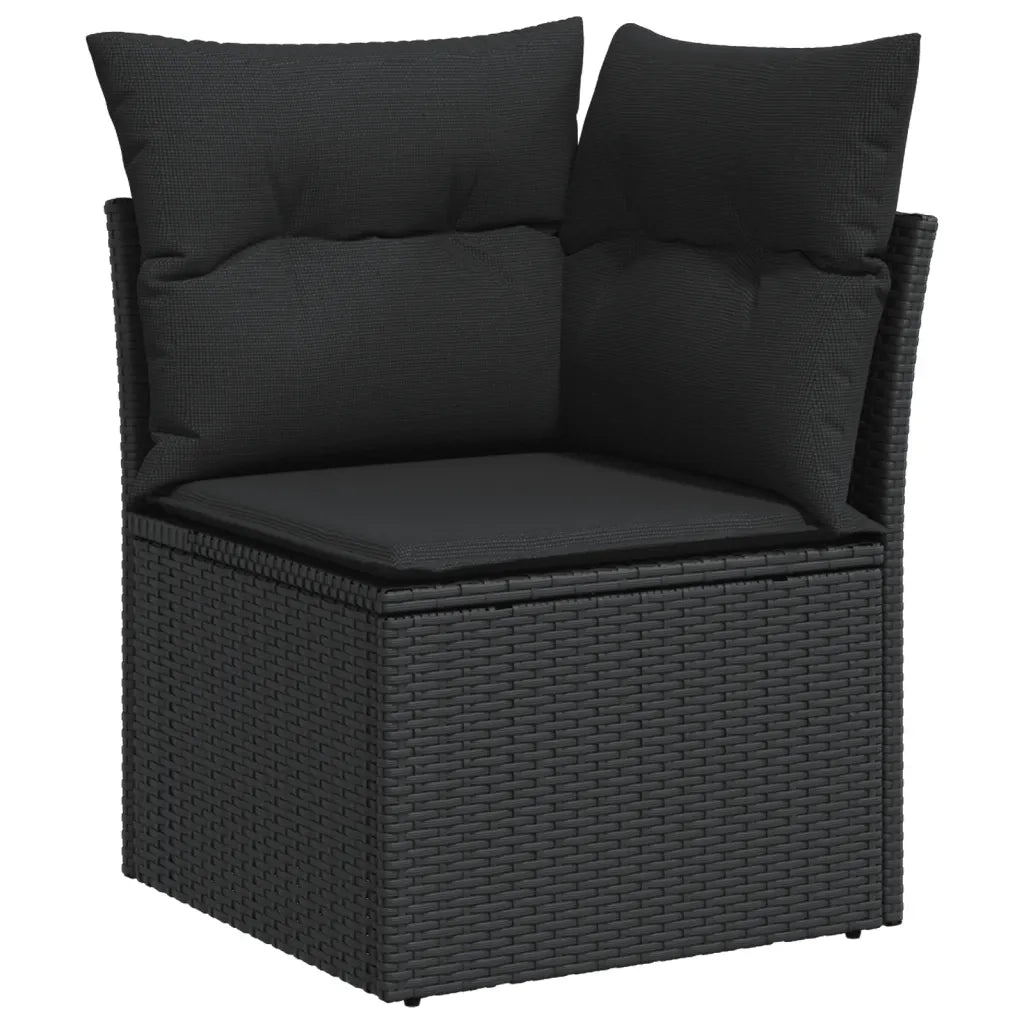 Set Divani da Giardino 5 pz con Cuscini in Polyrattan Nero 3255950