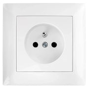 Presa Singola Con Messa A Terra E Placca Oste Jnh001-g White