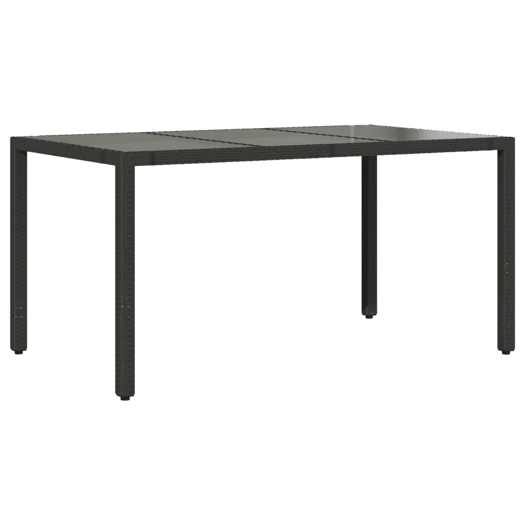 Set da Pranzo da Giardino 7 pz Nero con Cuscini in Polyrattan 3276695
