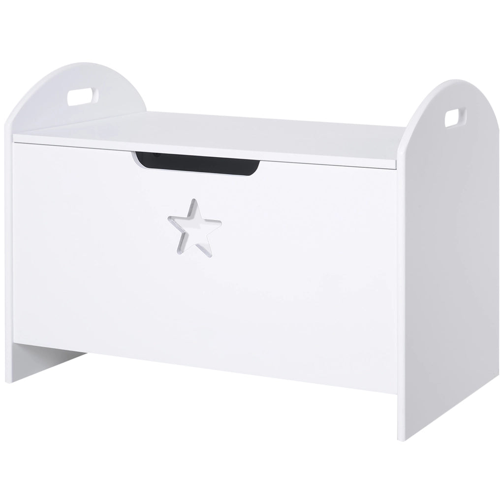 Baule Contenitore Panca Portagiochi per Bambini ¨C Minimal ¨C Legno Bianco 62x40x46.5cm