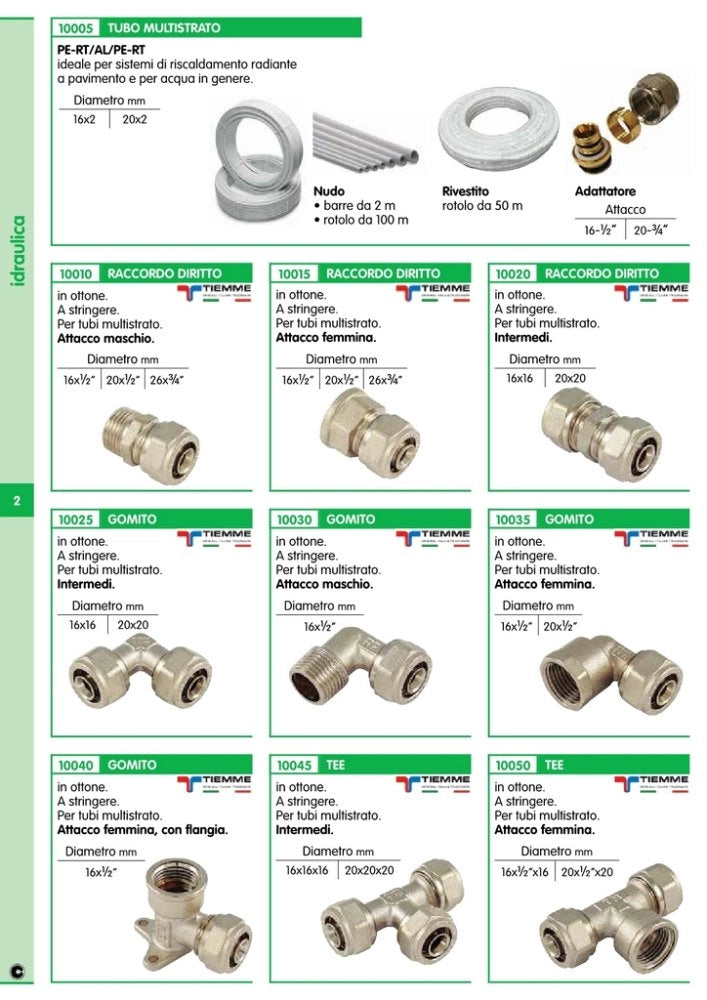 10pz gomito femmina 16x1/2" x tubi multistrato cod:ferx.5962