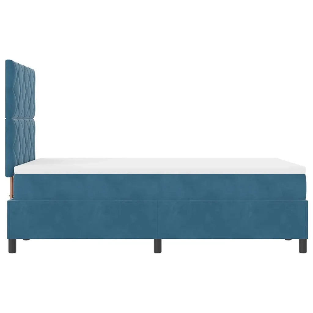 Letto a Sorgente LED Blu Scuro 120 x 190 cm Velluto 3343368