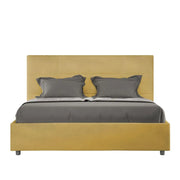 Letto matrimoniale senza rete imbottito 160x190 microfibra ocra Mika