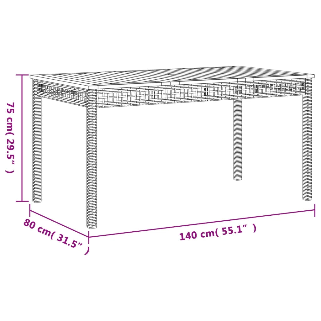 Set da Pranzo da Giardino 7 pz con Cuscini in Polyrattan Grigio 3213572